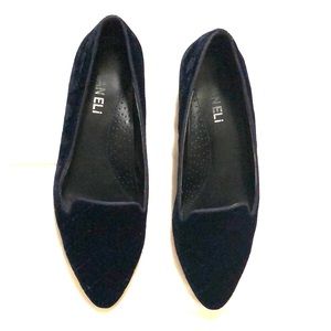 Navy Blue Velvet Vaneli Flats - very lightly used